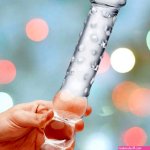 Gls 12 Double Ended Glass Dildo with Anal Beads