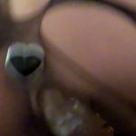 GOTH GIRL RIDES BIG DILDO WITH BUTTPLUG IN FISHNETS AND MINI SKIRT