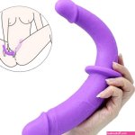 Strapless Strap On Double Ended Penetration DP G-spot Anal Dildo Lesbian Sex Toy