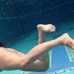 Sazan Cheharda on and underwater naked swimming
