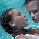 Lesbian underwater joy.