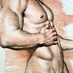 Nude Male Model Drawing 2024 Drawing
