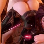 LOL Hentai Kaisa Full Animation Threesome Hard Sex 3D Porn Red Armor Lights