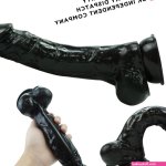 Big Black Dildo Sex Toy 10 Inch Strap On Dong For Couples Realistic Discreet