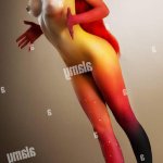 Bodyart. Sexy Nude Woman with Bronzed Skin Stock Photo