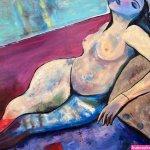 Naked Girl: Street Art and Totems Painting by Loraart