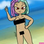 Girl on a beach censored nude by Visinedrip on DeviantArt