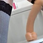 Sissy Riding Dildo in the Bathroom