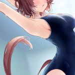 huziko uma musume pretty derby dantsu flame umamusume animal ears school swimsuit swimsuits tail wet