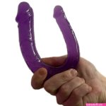 Double End Dildo 6 Inch PURPLE Solo Play Tapered Anal Vagina Sex Toy