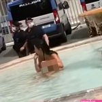 Moment woman strips NAKED before taking dip in Italian fountain in front of stunned tourists
