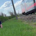 Flashing public train