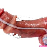: Squirting Dildo Realistic Movable Foreskin Dildos Sex Toys 2 in 1 Silicone Foreskin Ejaculating Toy for Vaginal Anal Play 10 Huge Strap On Anal Dildo with Suction Cup Sliding Skin