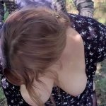 Cute young hitchhiker wanted to fuck strangers in the woods