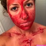 Woman covers her face in period blood to show theyre beautiful and powerful