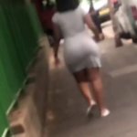Asswatching: Super thick ebony booty in tight