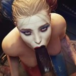 Suicide Squad Harley Quinn blowjob and facial