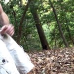 Public masturbation in the woods
