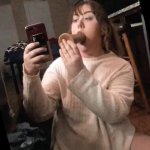 young babe strips cums on dildo and licks it clean in front of her mirror