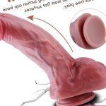: Realistic Silicone Huge Dildo with Powerful Suction Cups for Hands-Free for WomensMenGayBalls for Vaginal G-spot and Anal Play Big Flesh : Health Household