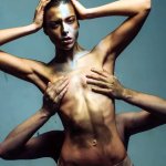 Touch Her Nipples. Slim Fit Naked Girl Skin Metallized Color. Golden Girl Sexual Foreplay. Love Sex Stock Image