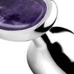 Genuine Amethyst Gemstone Heart Anal Plug