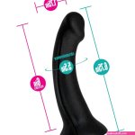 6 Black Contour Silicone Curved Dildo
