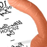 : LeLuv Dildo Big Bent 10 Inch Realistic Suction Cup Thick Veiny Curved Chocolate Bundle with Bullet Massager : Health Household