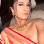 Hot girl in Red Saree nude