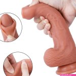 B68 Realistic Silicone Flip-able Foreskin Uncut Dildo 8.3 Inch