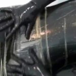 Two Rubber Layers Black And Transparent Latex Catsuit Blowjob And Pissing