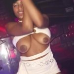 Black Brazilian dancing naked at the exhibitionism dance in the club