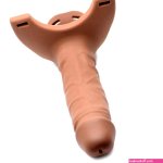Buy the Hollow 6 inch Silicone Dildo with Ball Ring Solid Cum-Thru Tip Strap-