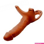 Buy the Hollow 6 inch Silicone Dildo with Ball Ring Solid Cum-Thru Tip Strap-