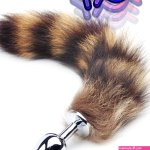 Brown Tail Anal Plug Butt Plug Fox Cat Tail Adult Sex Toy.